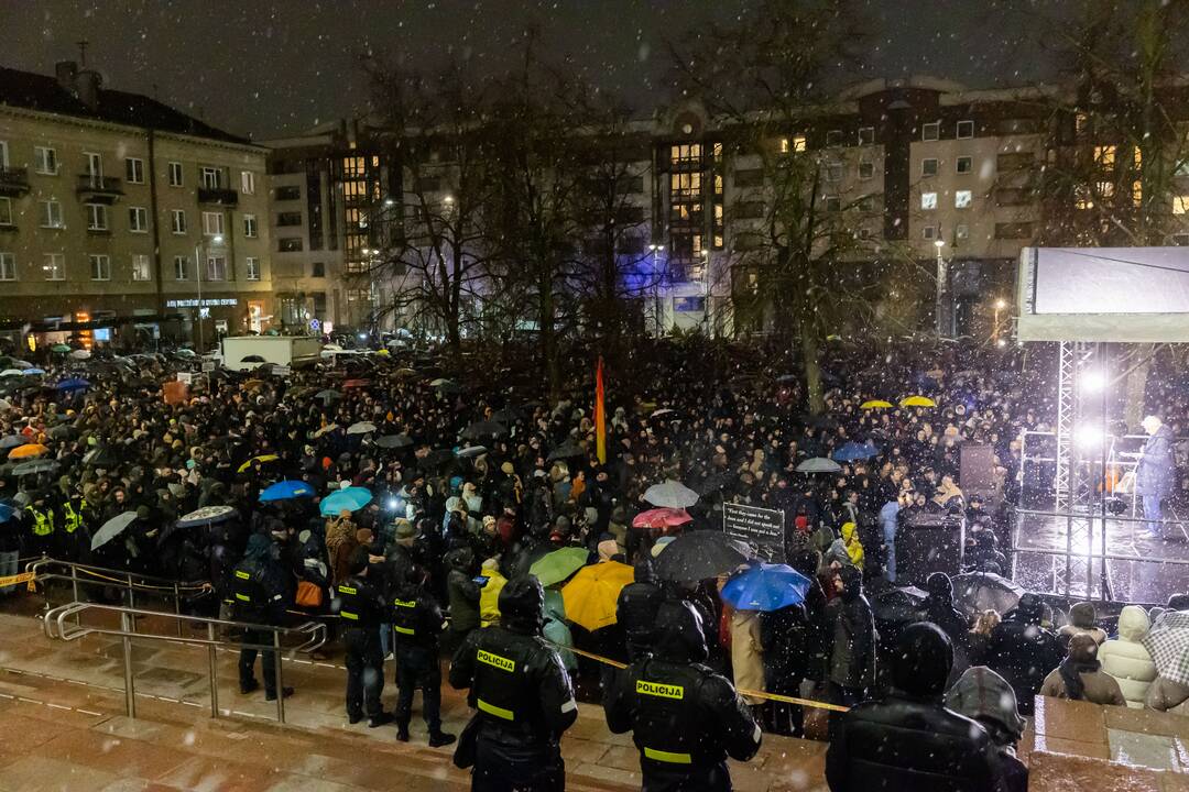 Protestas prie Seimo: „Dešimt tylos minučių“