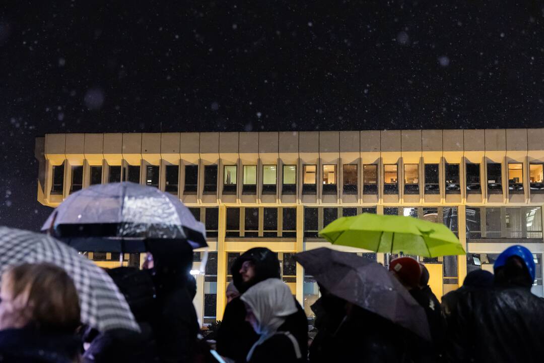 Protestas prie Seimo: „Dešimt tylos minučių“