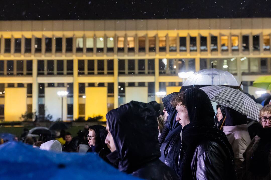 Protestas prie Seimo: „Dešimt tylos minučių“