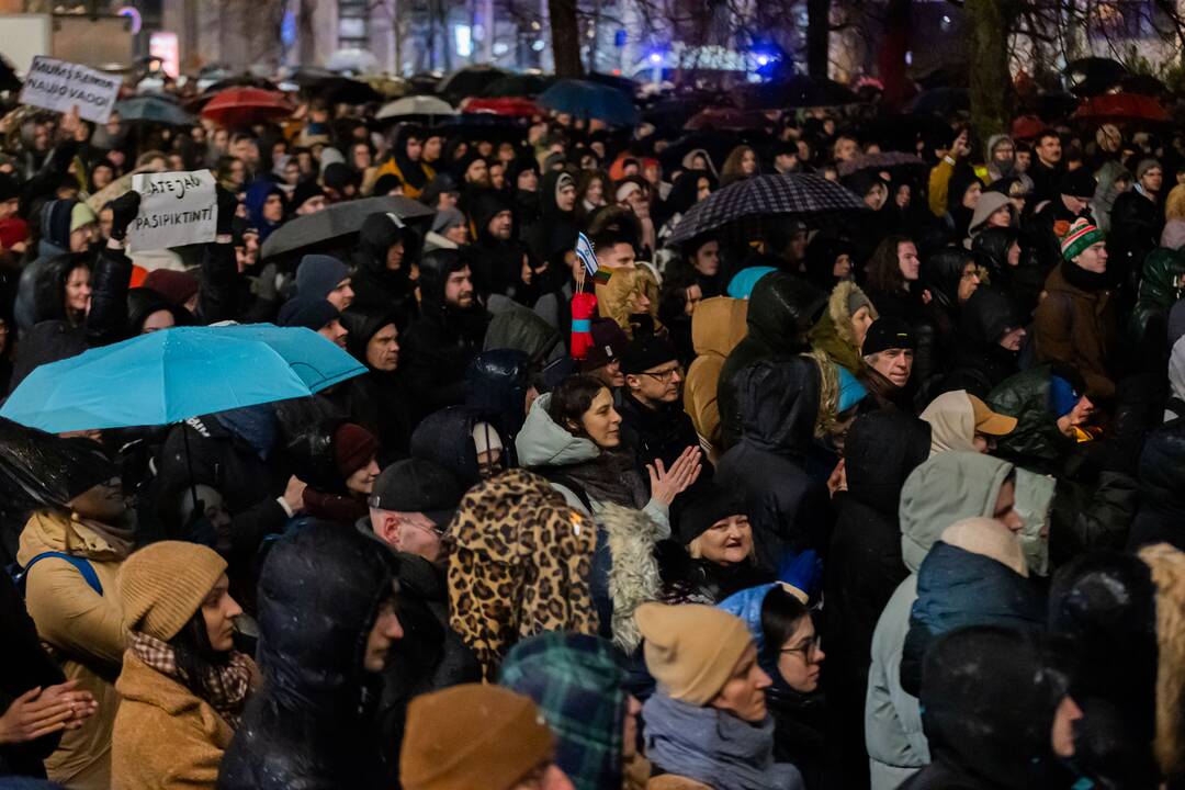 Protestas prie Seimo: „Dešimt tylos minučių“