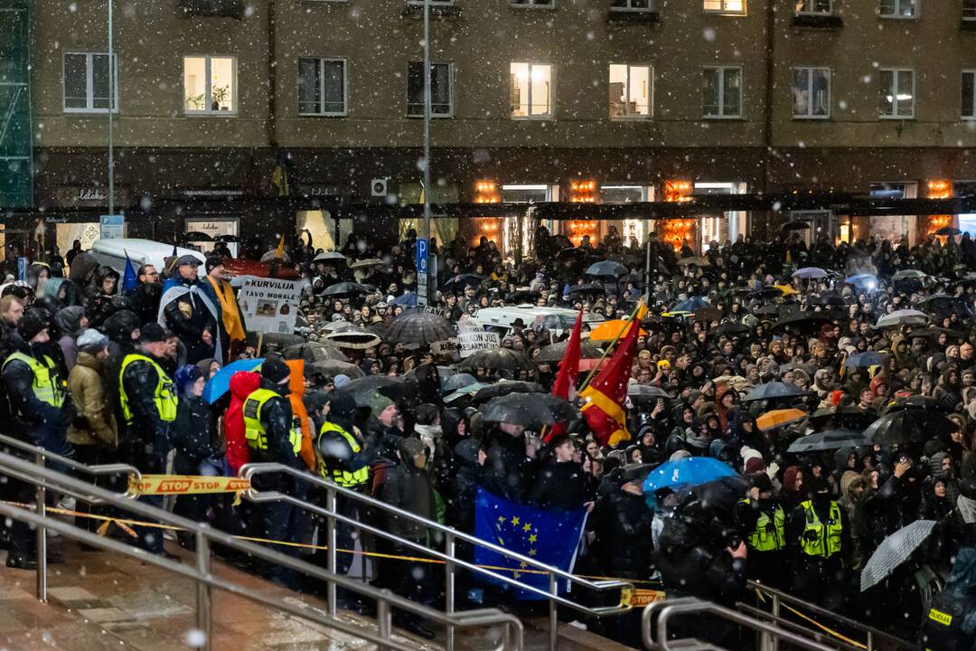 Protestas prie Seimo: „Dešimt tylos minučių“