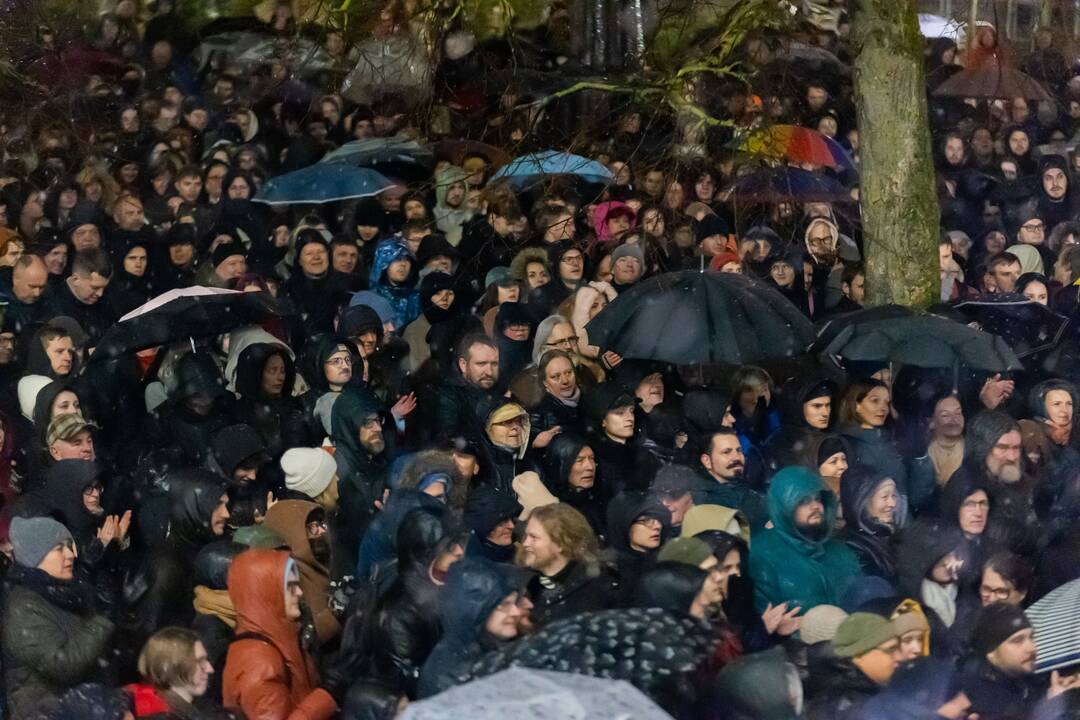 Protestas prie Seimo: „Dešimt tylos minučių“