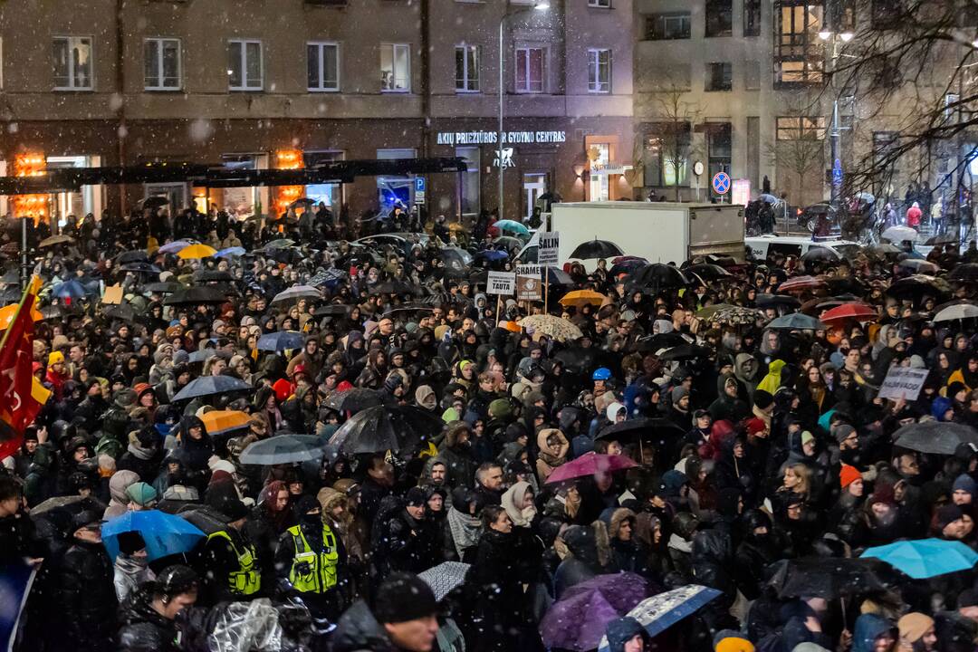 Protestas prie Seimo: „Dešimt tylos minučių“