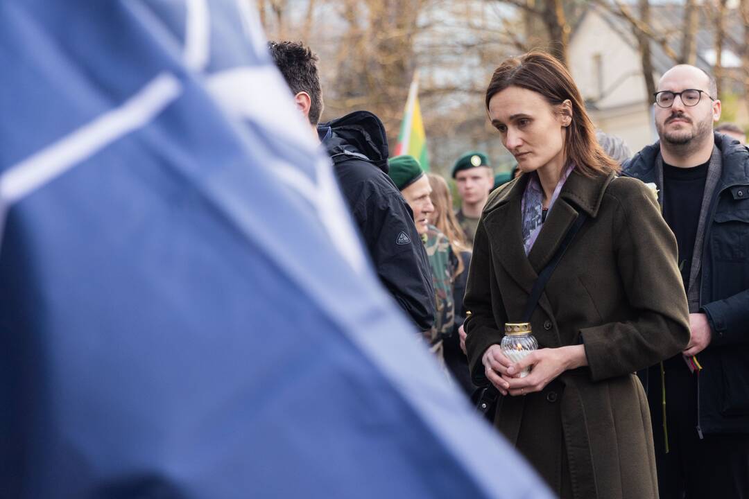 JAV karių pagerbimas prie JAV ambasados Vilniuje