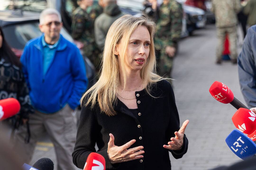 JAV karių pagerbimas prie JAV ambasados Vilniuje