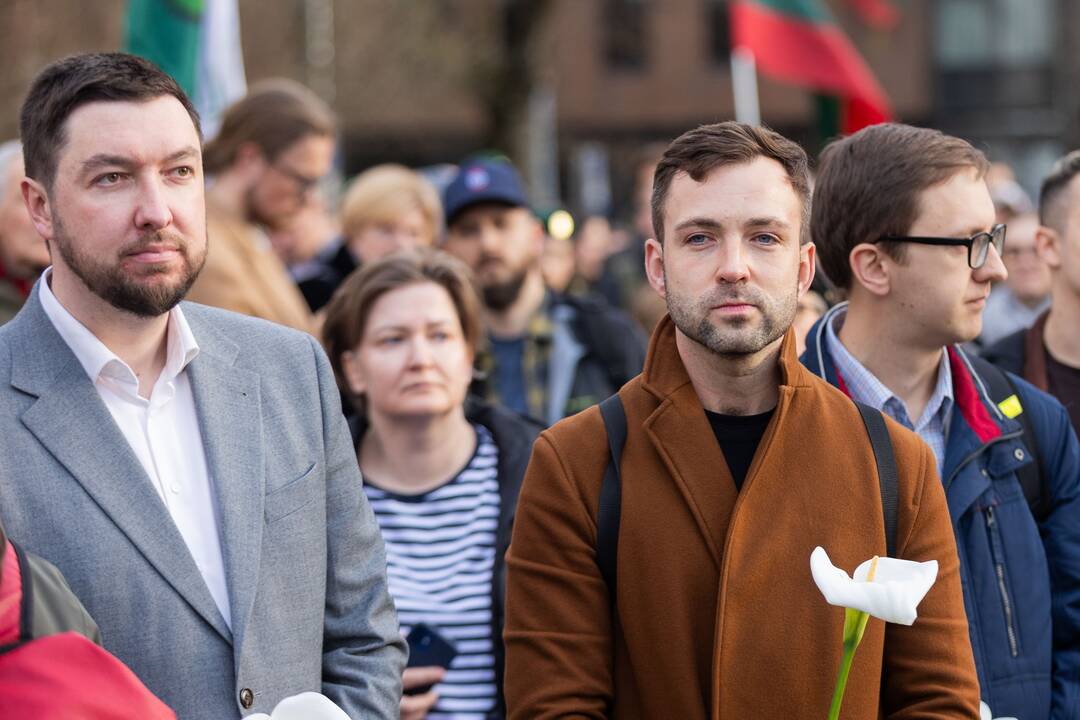 JAV karių pagerbimas prie JAV ambasados Vilniuje