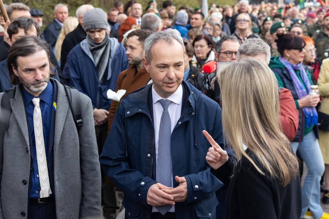 JAV karių pagerbimas prie JAV ambasados Vilniuje