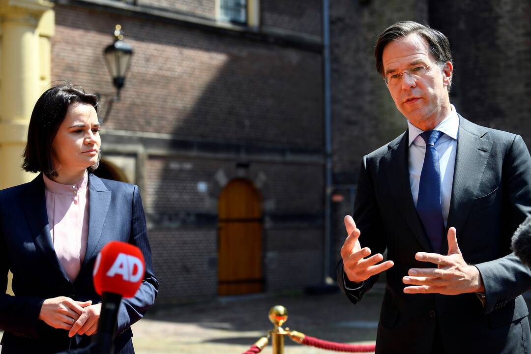 Sviatlana Cichanouskaja ir Markas Rutte