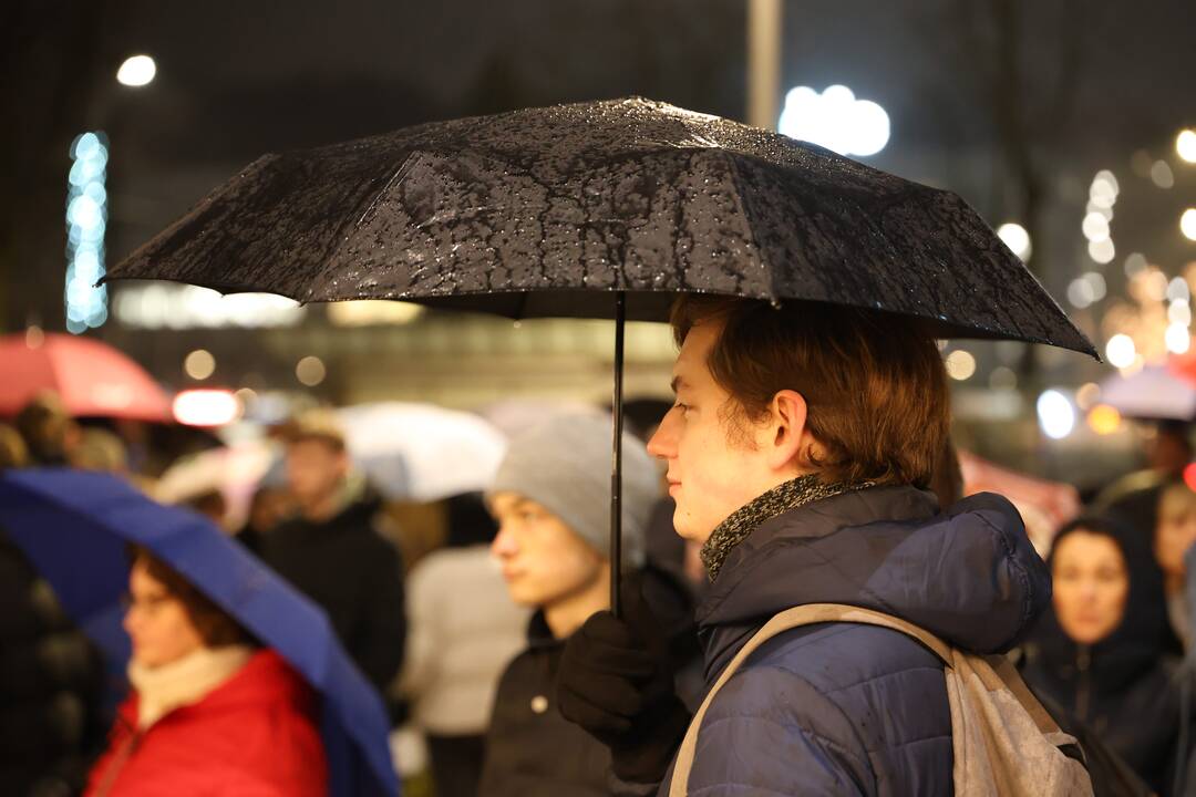 Protestas prieš „Nemuno aušros“ įtraukimą į valdančiąją koaliciją Kaune