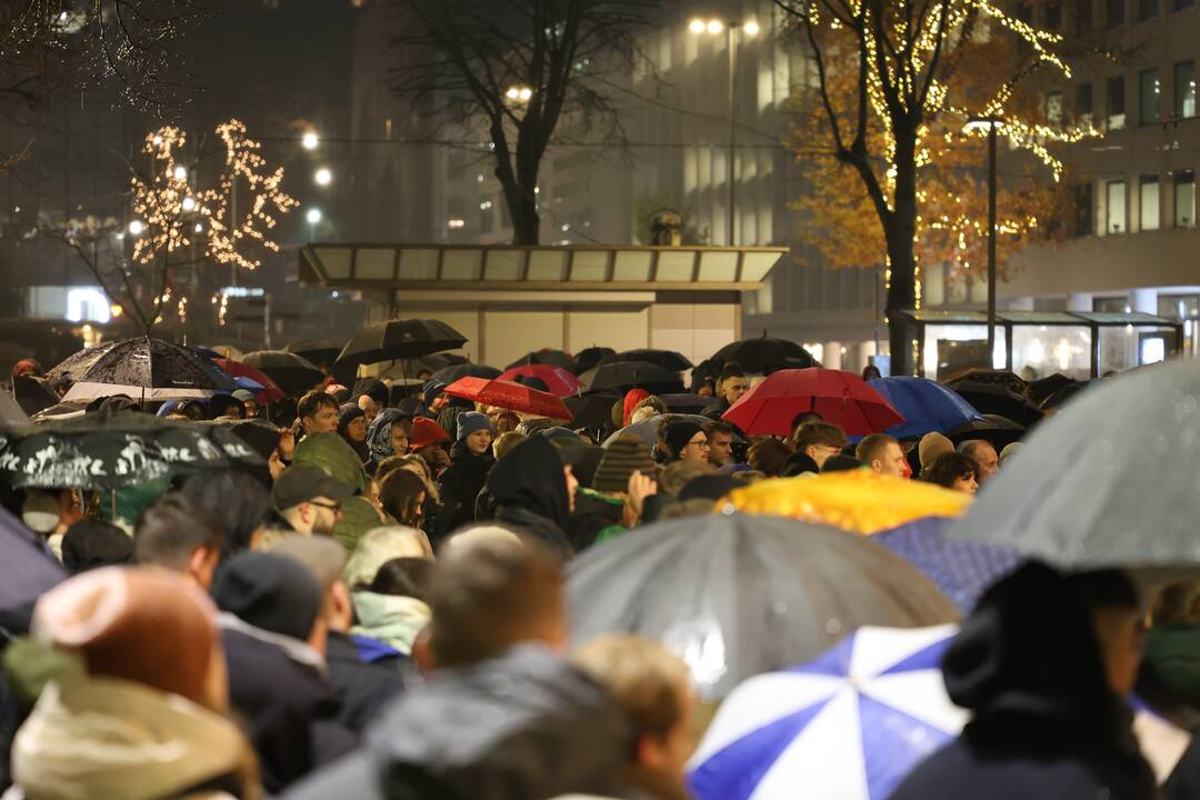 Protestas prieš „Nemuno aušros“ įtraukimą į valdančiąją koaliciją Kaune