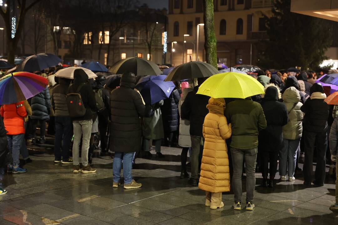 Protestas prieš „Nemuno aušros“ įtraukimą į valdančiąją koaliciją Kaune