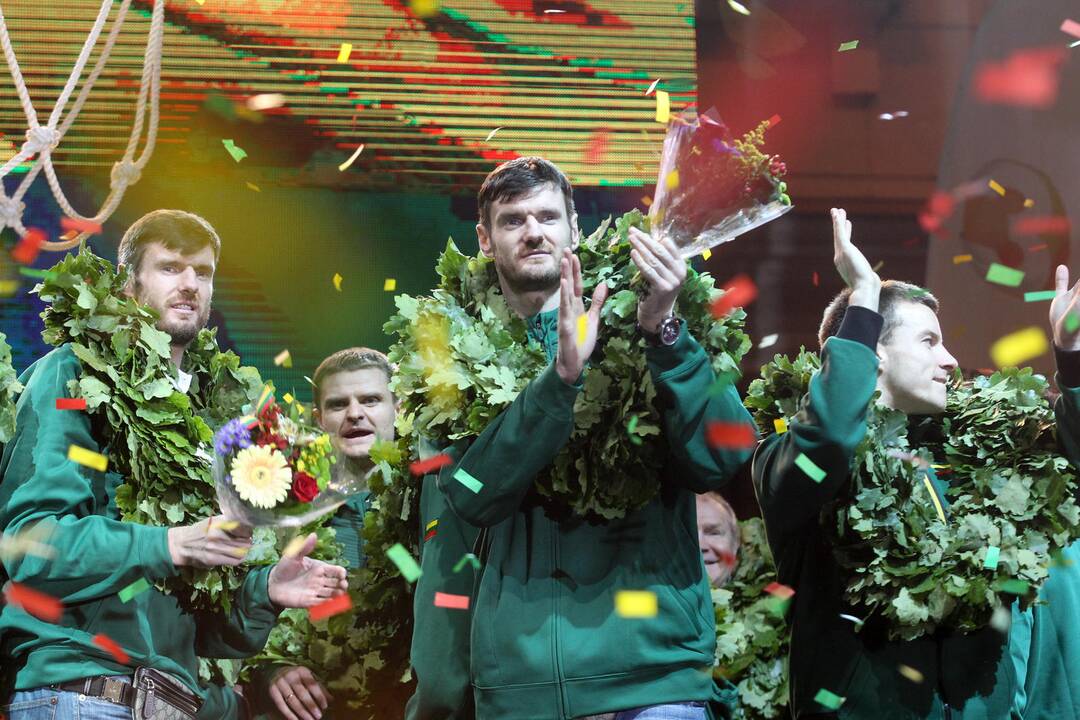 Lietuvos krepšininkų sutikimas Vilniuje
