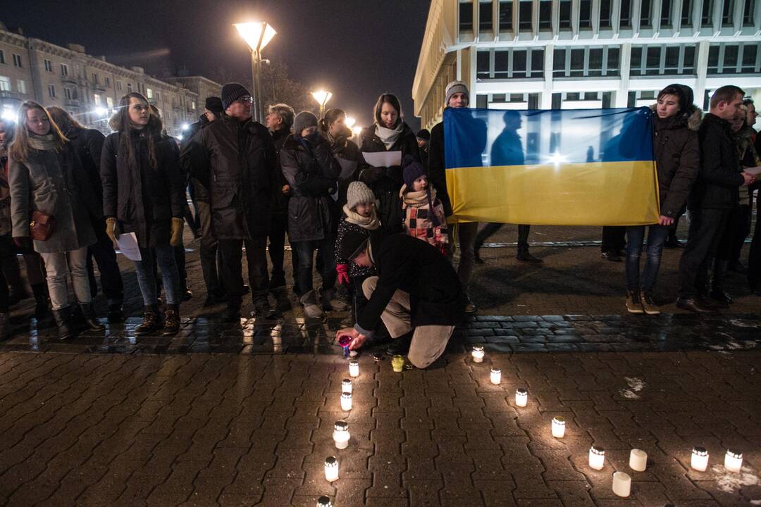 Ukrainos palaikymo akcija Vilniuje