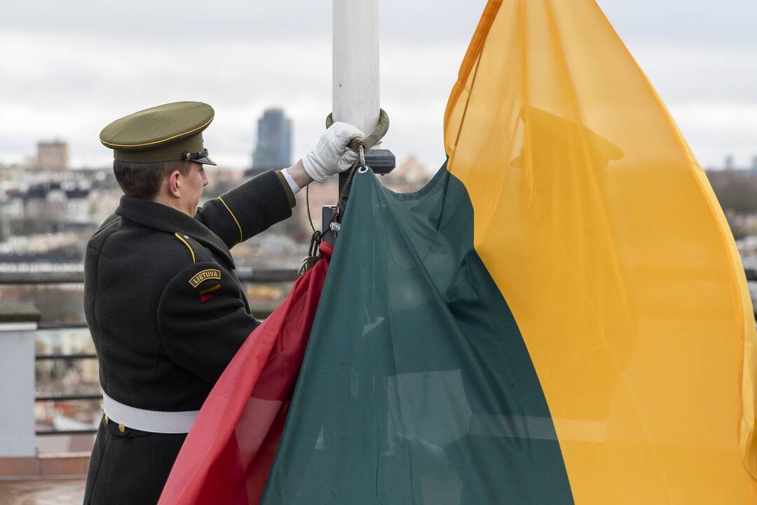 Naujos Lietuvos valstybės vėliavos iškėlimo ceremonija