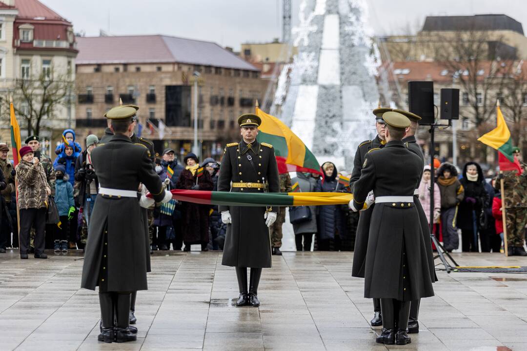 Naujos Lietuvos valstybės vėliavos iškėlimo ceremonija