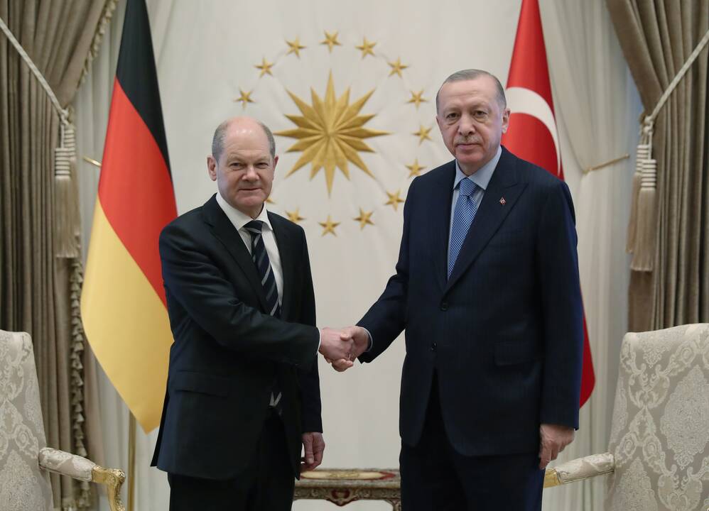Olafas Scholzas ir Recepas Tayyipas Erdoganas