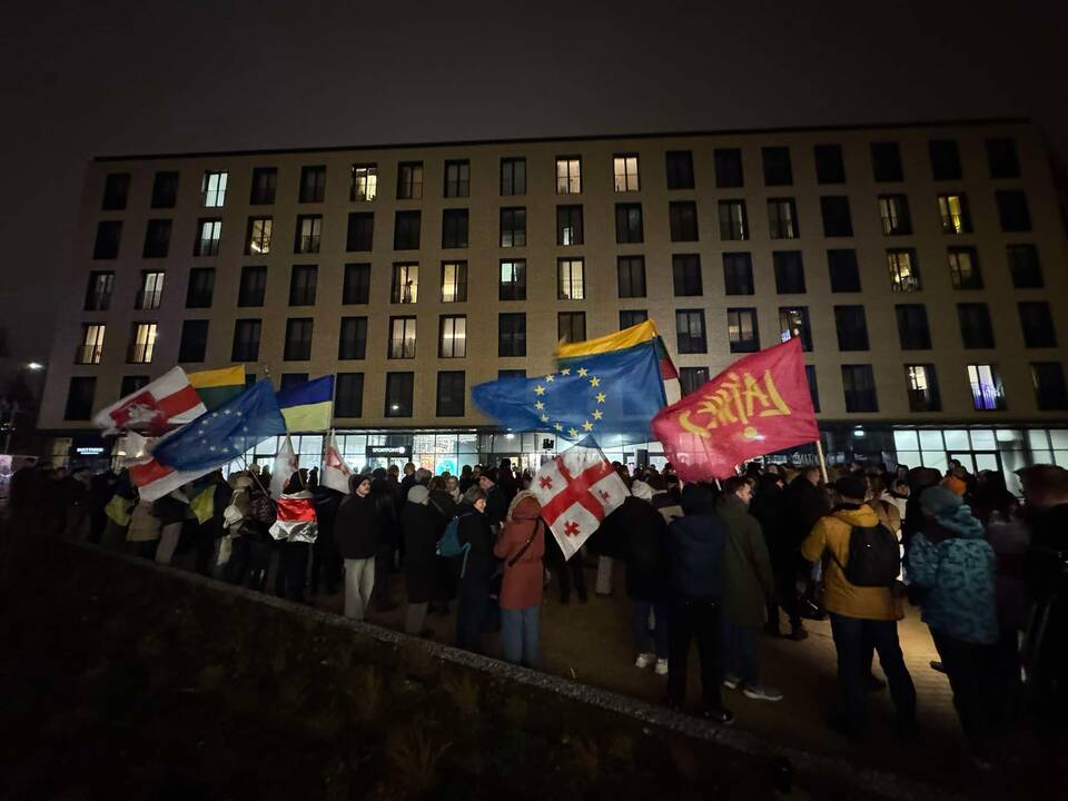 Prie Sakartvelo ambasados Vilniuje surengtas palaikymo mitingas