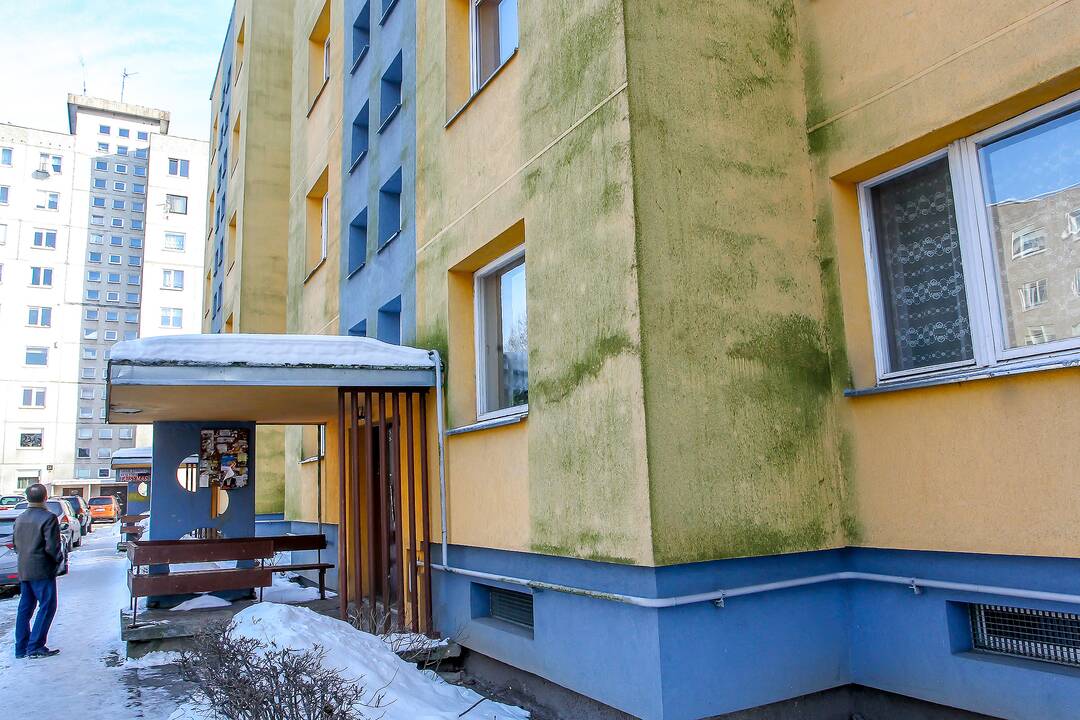 Pažaliavęs daugiabutis P.Plechavičiaus gatvėje