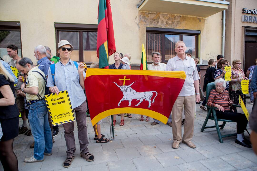 Protestas Miško gatvėje dėl kertamų medžių 