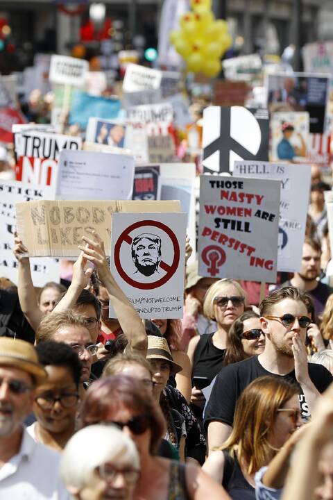 Protestas Londone prieš D. Trumpo vizitą