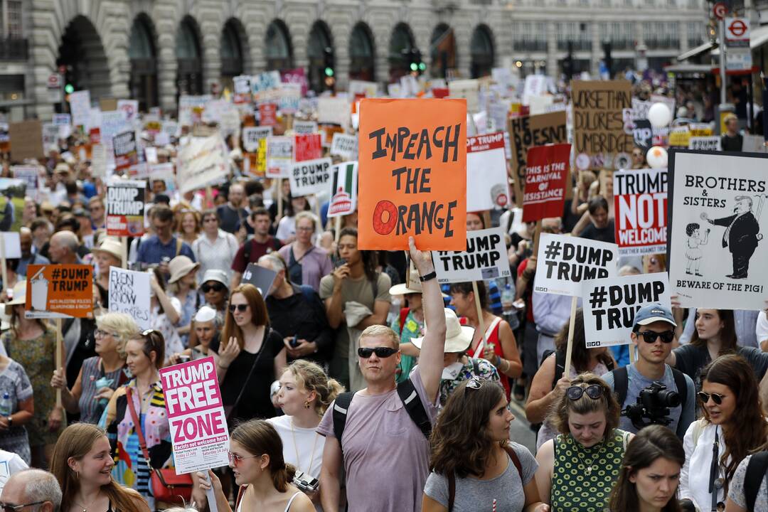 Protestas Londone prieš D. Trumpo vizitą