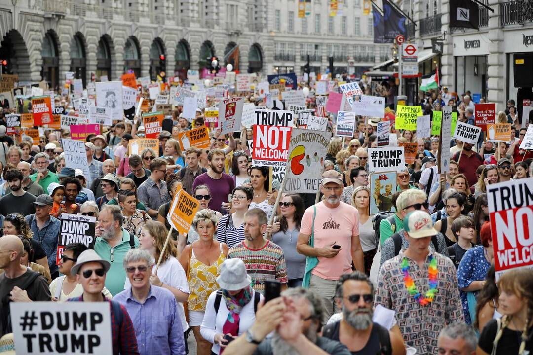 Protestas Londone prieš D. Trumpo vizitą