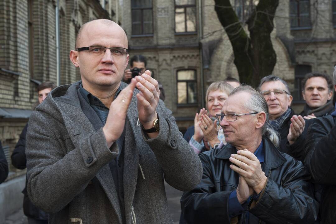 Žurnalistų protestas prie STT