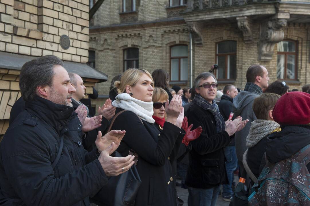 Žurnalistų protestas prie STT