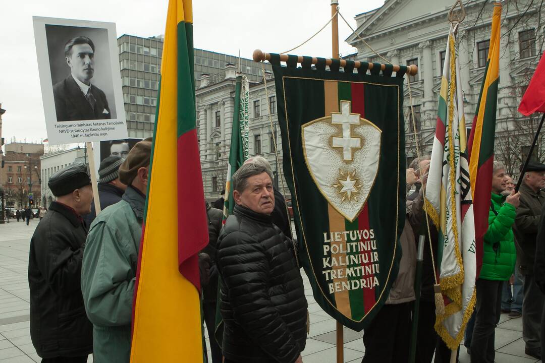 Protesto akcija dėl Vyčio paminklo