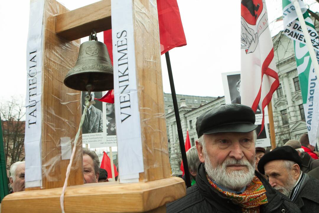 Protesto akcija dėl Vyčio paminklo