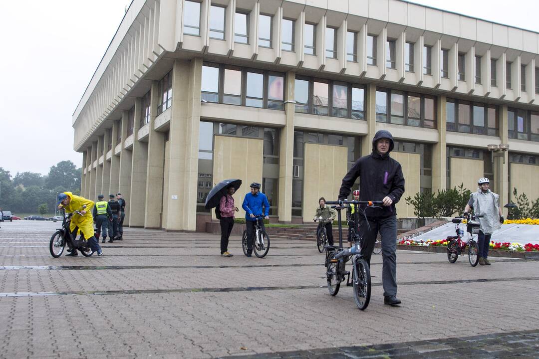 Dviratininkai prie Seimo
