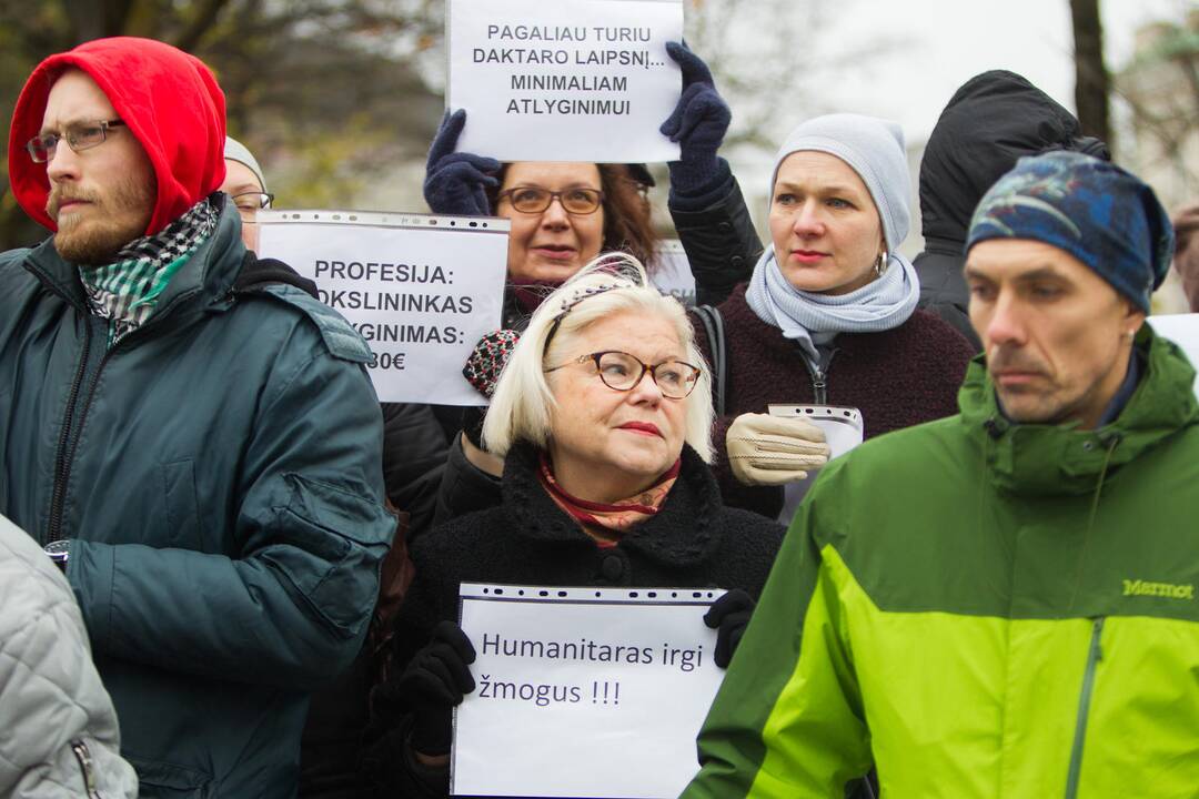 Mokslininkai surengė piketą dėl mažų atlyginimų