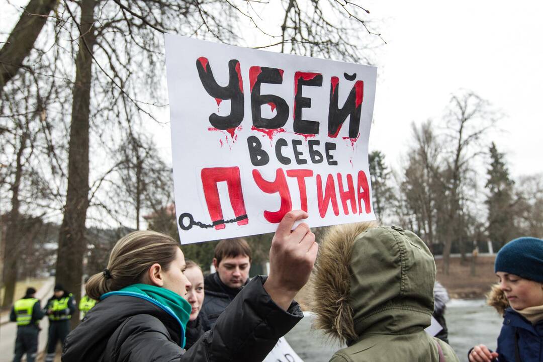 Vilniuje įvyko protesto akcija dėl Rusijos veiksmų Ukrainos Krymo regione