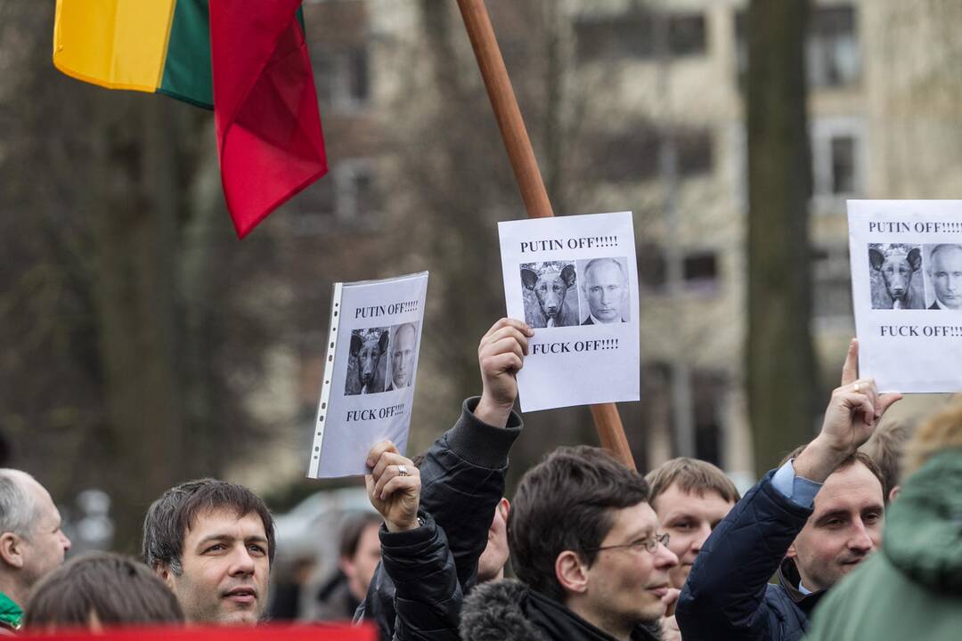 Vilniuje įvyko protesto akcija dėl Rusijos veiksmų Ukrainos Krymo regione