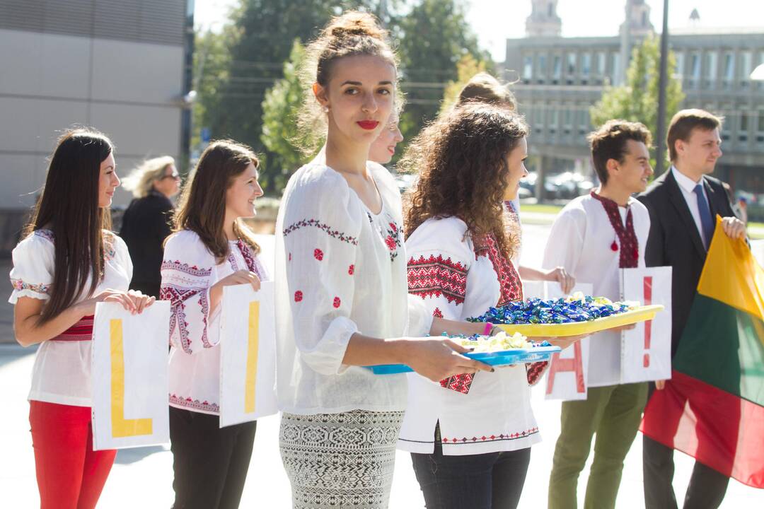 Ukrainiečių studentai dėkojo Lietuvai už palaikymą