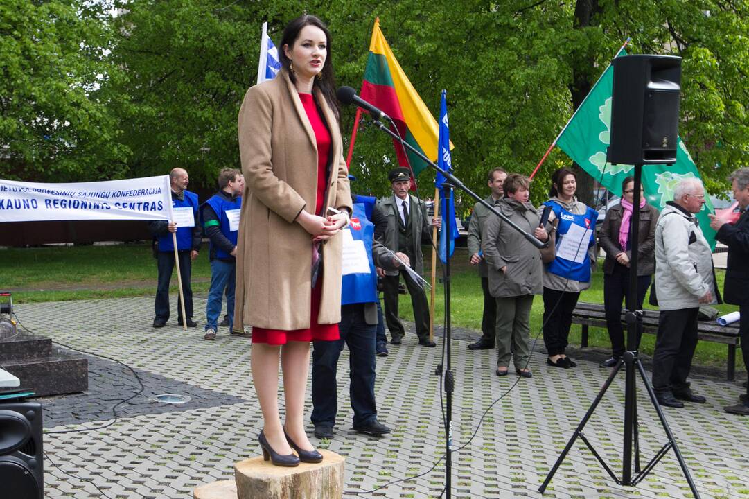 Miškininkų protestas prie Seimo