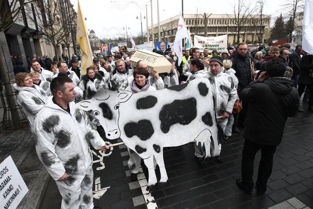 Pieno gamintojų protesto akcija