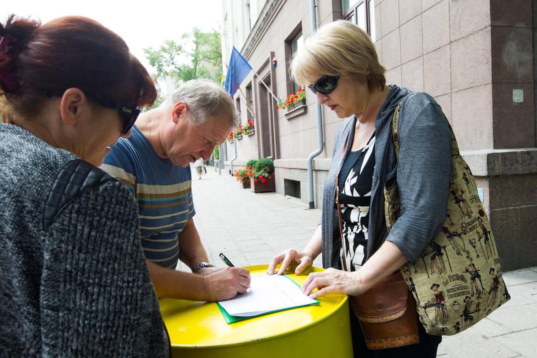 Konservatorių protesto akcija prieš Astravo AE