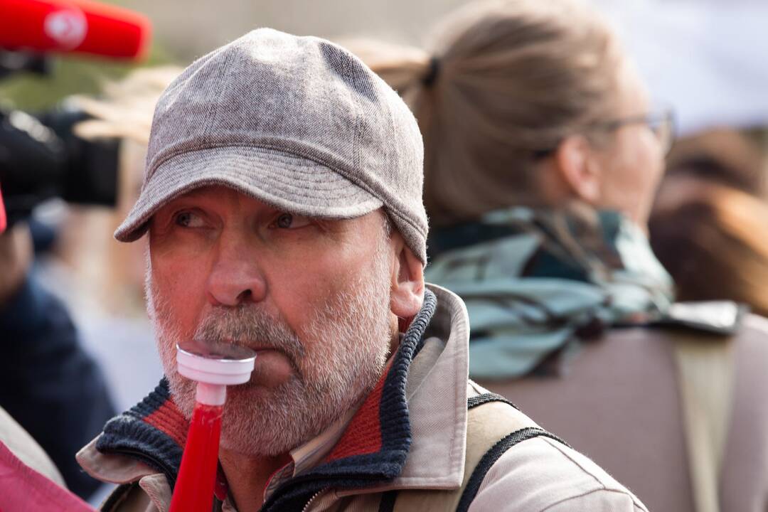 Medikų mitingas prie Seimo