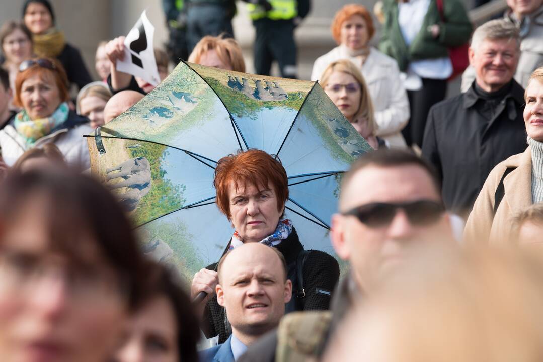 Medikų mitingas prie Seimo