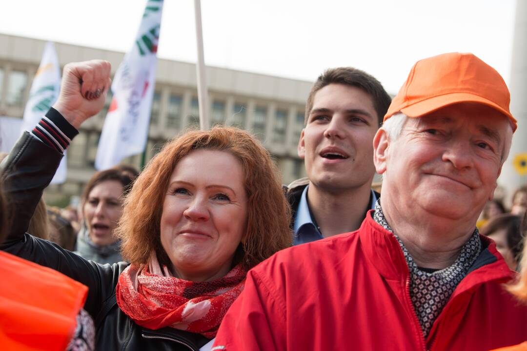 Medikų mitingas prie Seimo