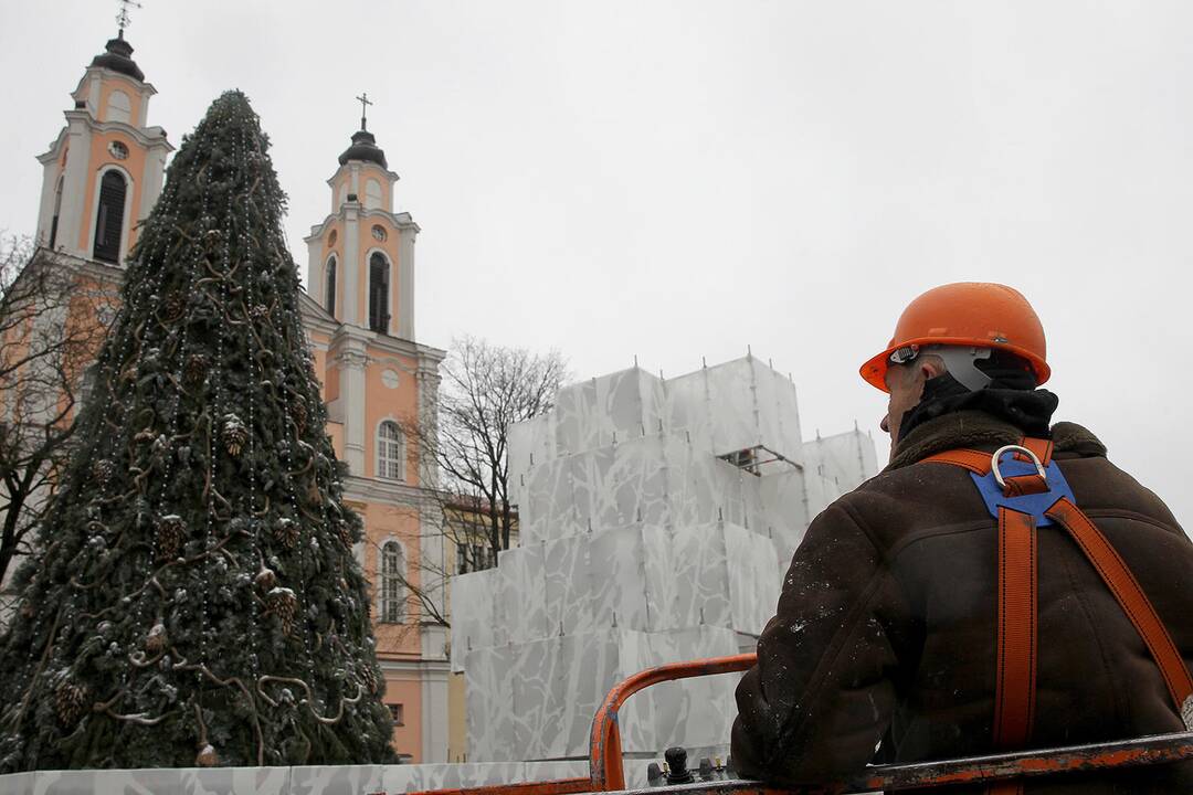 Rengiamasi Kauno Kalėdų eglės įžiebimui