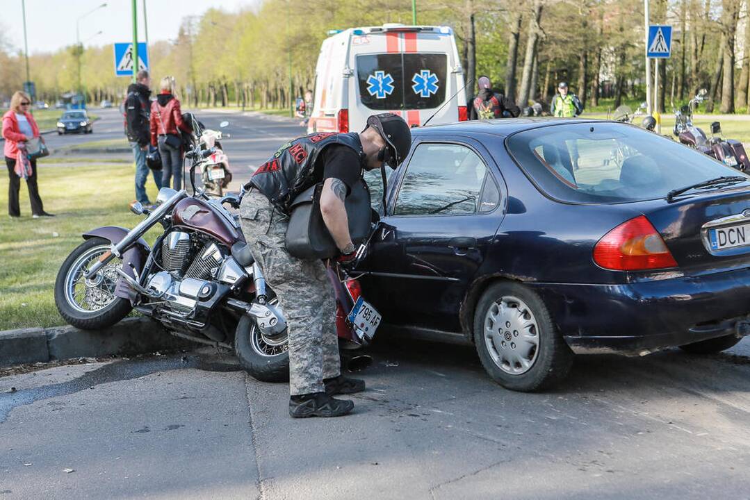 Autoįvykiuose dalyvavo motociklai