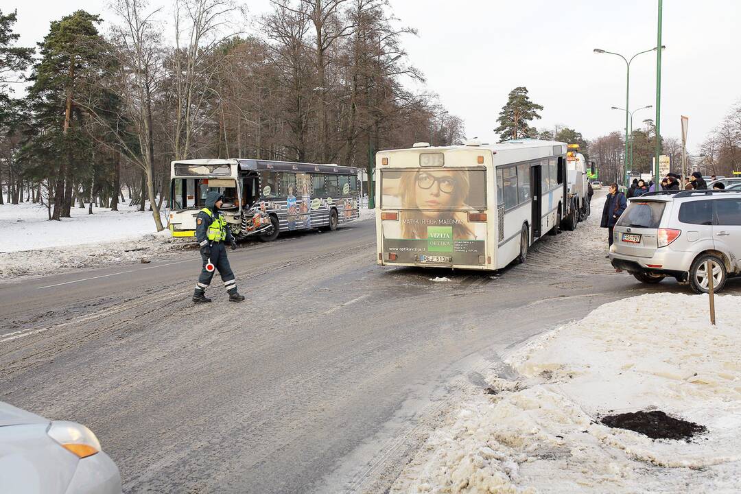 Kaktomuša susidūrė keleiviniai autobusai