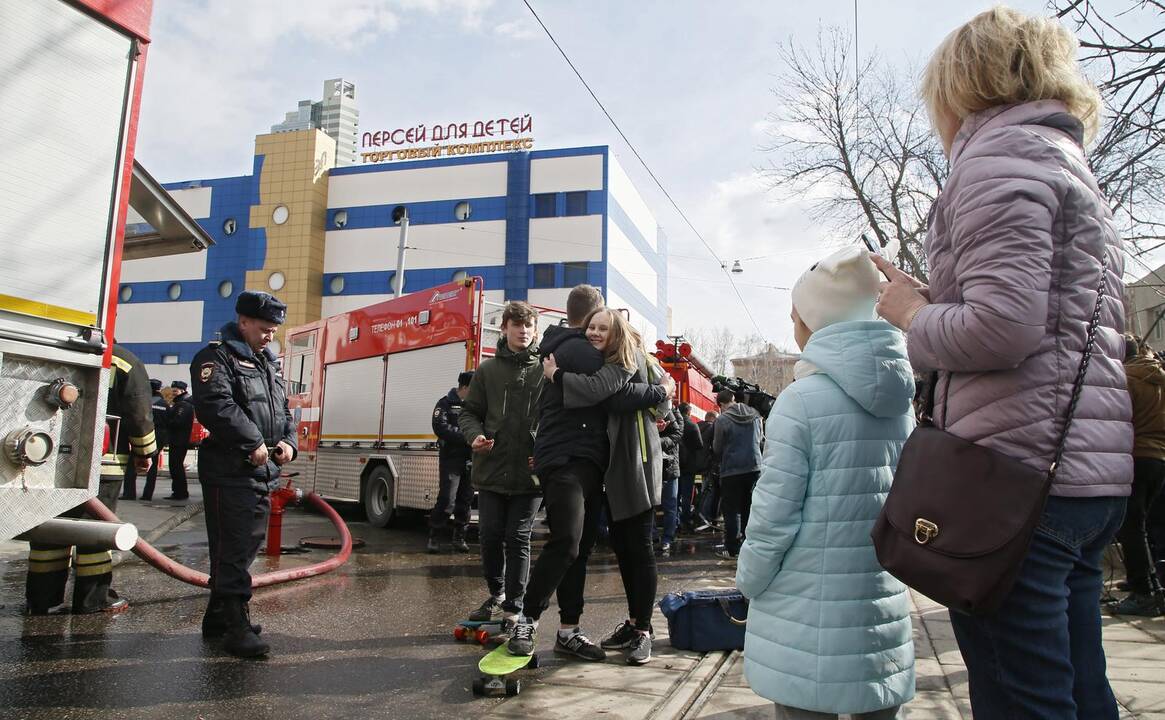 Maskvoje užsiliepsnojo prekybos centras