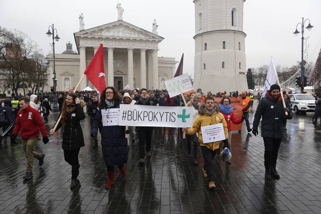 Medikų protesto akcija Vilniuje