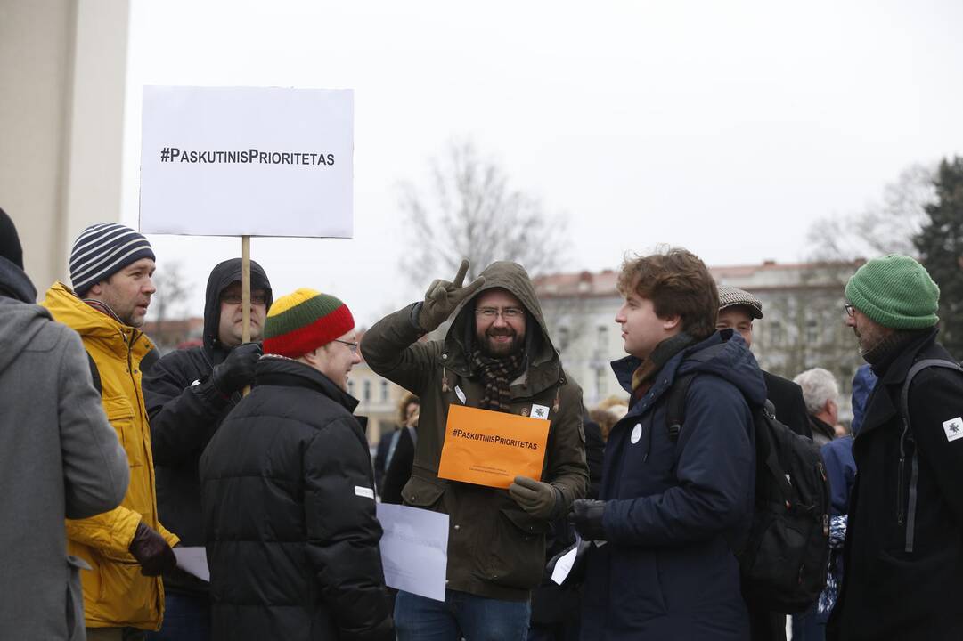 Medikų protesto akcija Vilniuje