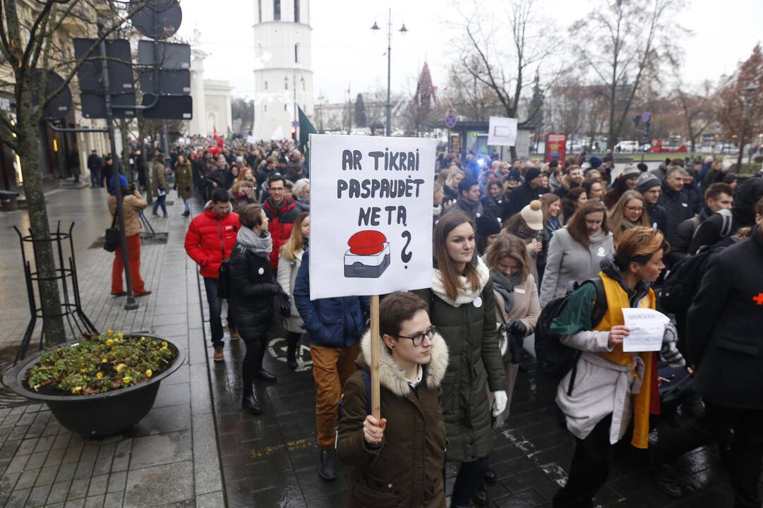 Medikų protesto akcija Vilniuje