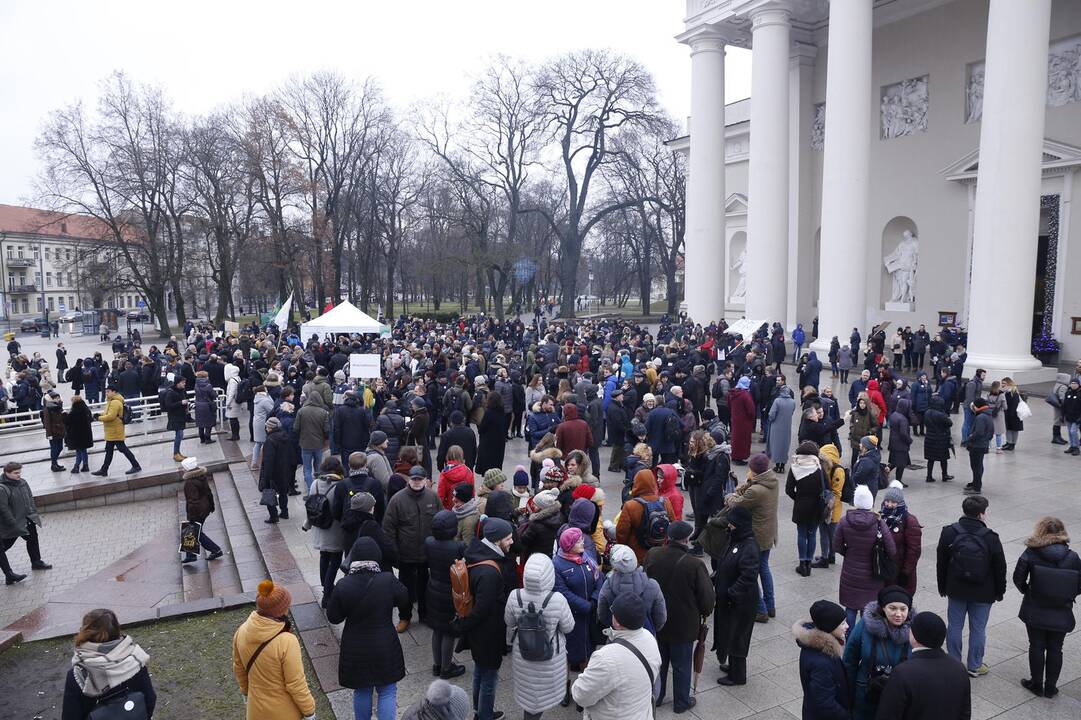 Medikų protesto akcija Vilniuje