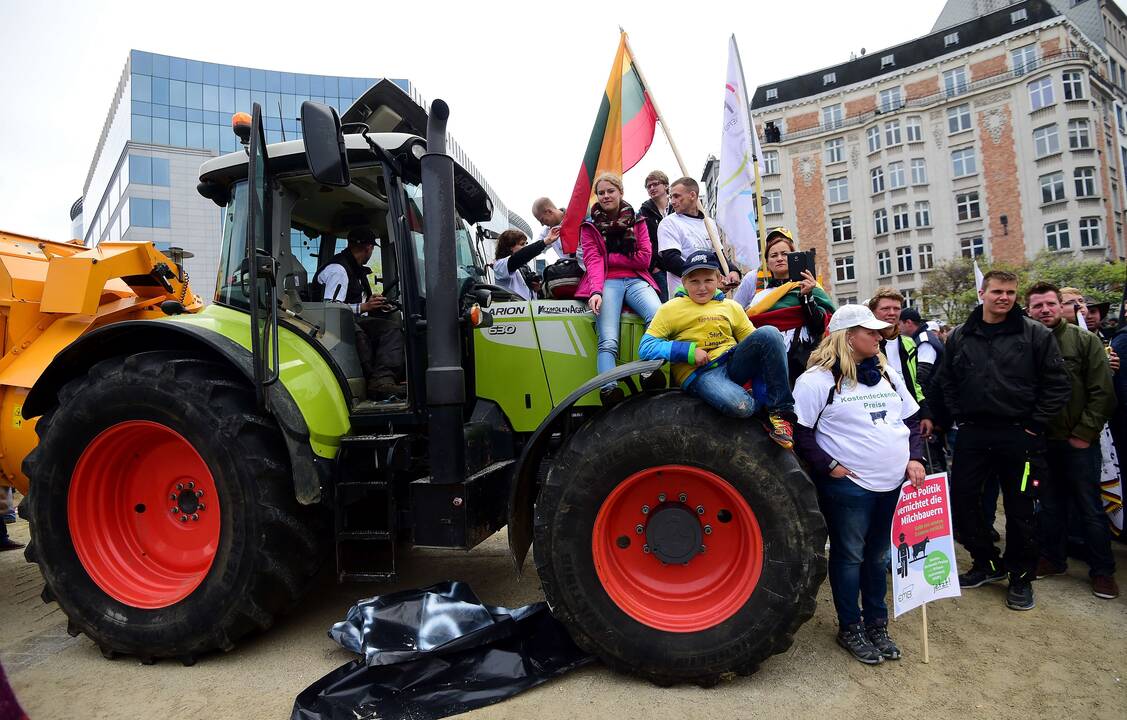 Briuselyje protestavo žemdirbiai